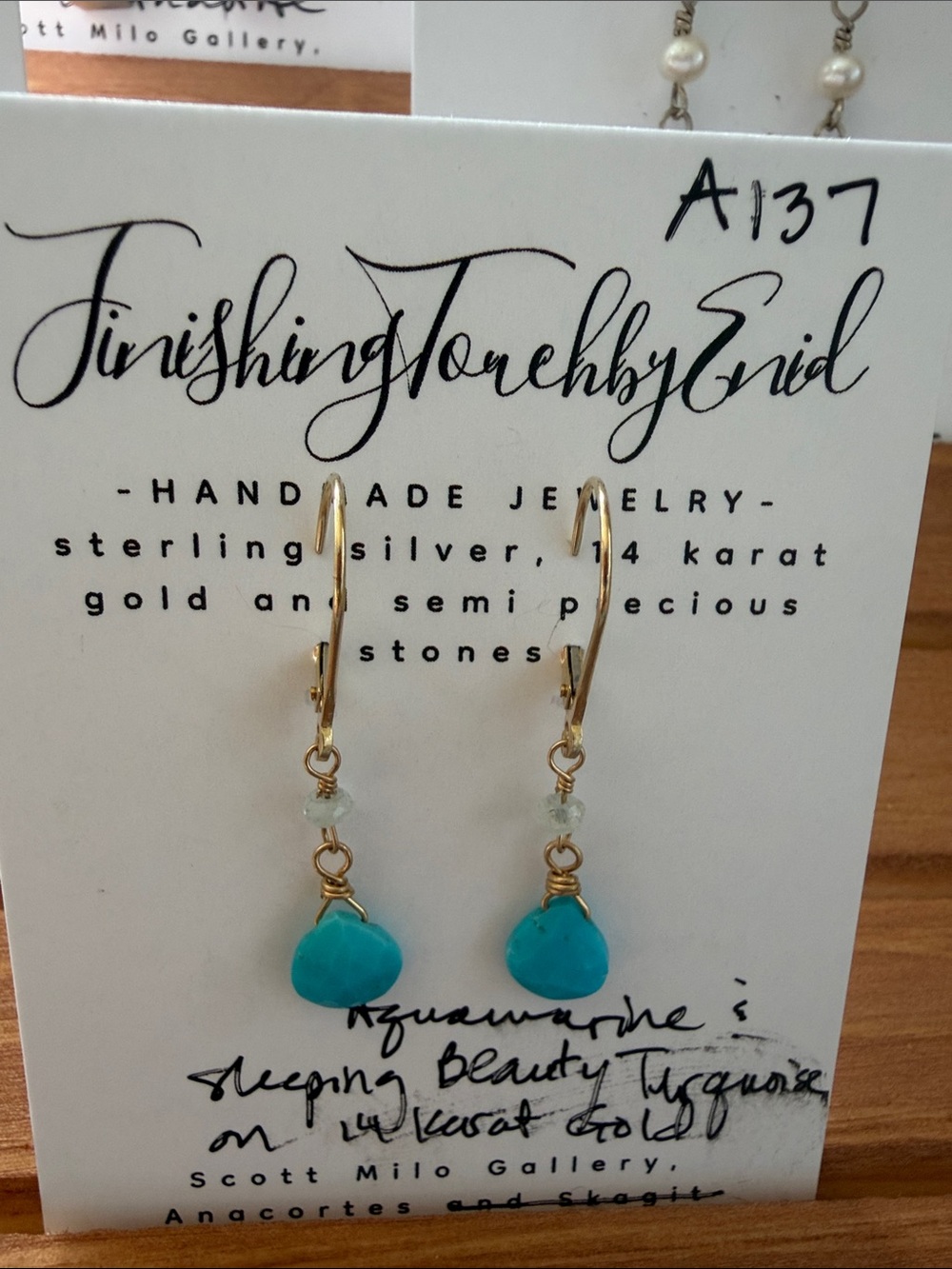 Gold Turquoise Drop Earrings